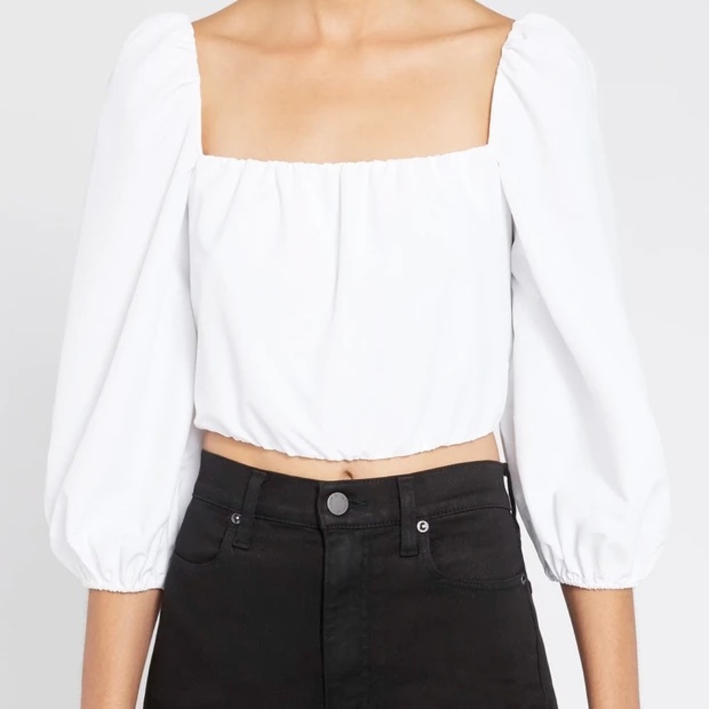 Alice and Olivia White Cropped Top, XS, worn once